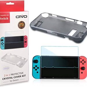 2 IN 1 TPU Protective Anti-scratch Crystal Case Cover skin Kit for Nintendo Switch Console