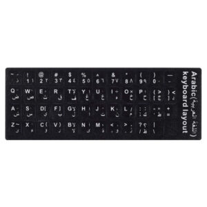 3M Keyboard keys caps laptop pc letters Arabic English stickers - Black