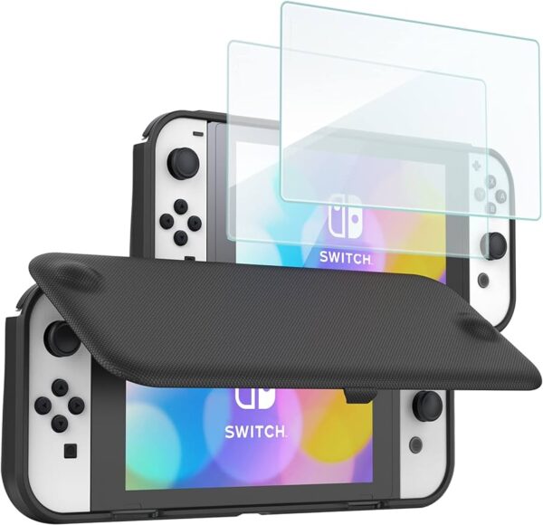 ProCase Flip Cover for Nintendo Switch OLED - Black