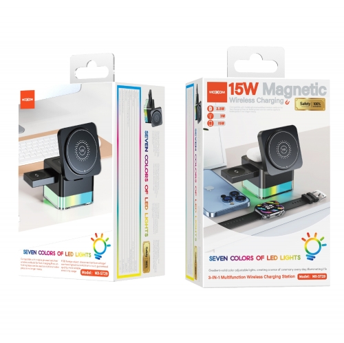 Moxom Powerful Magnetic Wireless Fast Charger 3-in-1 MX-ST29