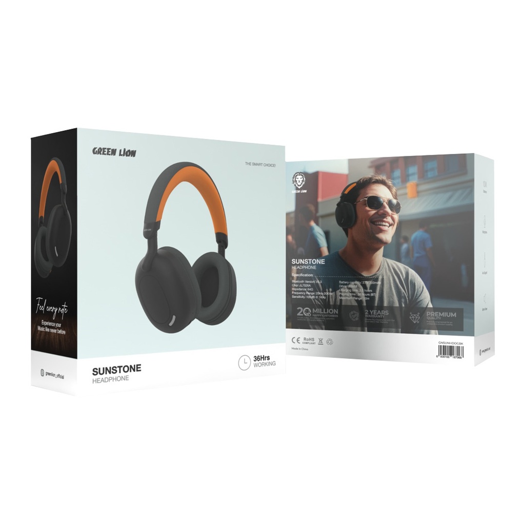 Green Lion Sunstone Headphone - Black