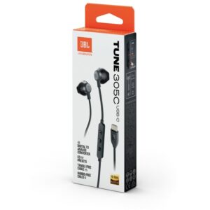 JBL Tune 305C USB-C In-Ear Headphones (Black)