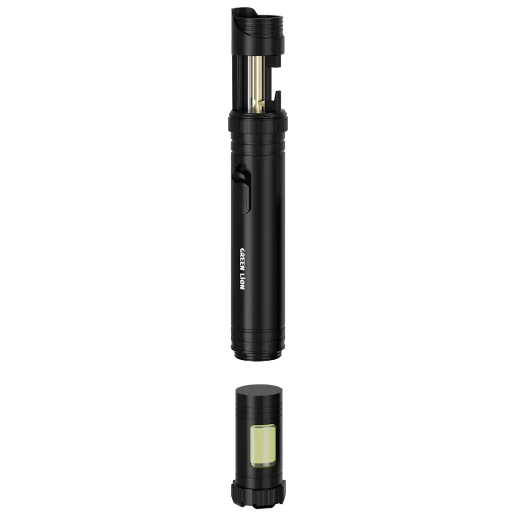 Green Lion Jet Lighter X LED Torch & Flame Lighter - Black