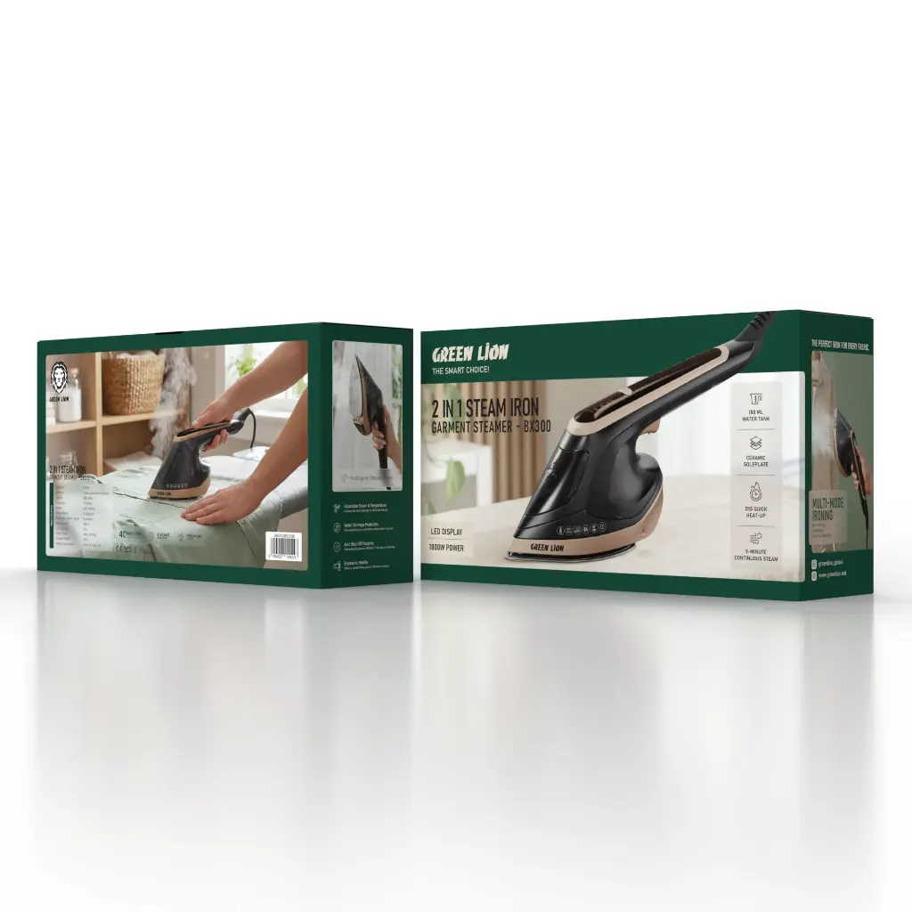 Green Lion 2 in 1 STEAM IRON Garment Steamer - BX300