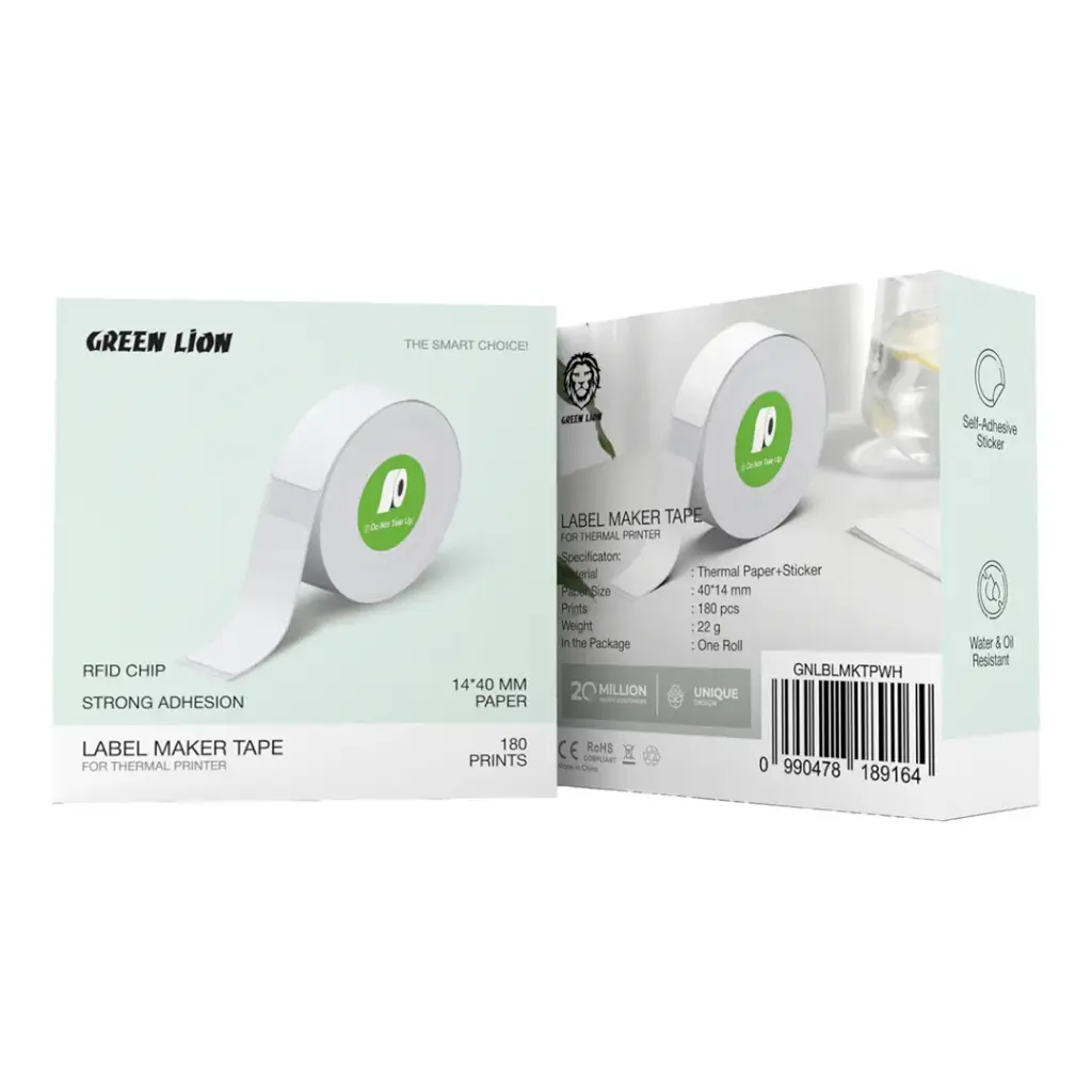 Green Lion Label Maker Tape for Thermal Printer - White